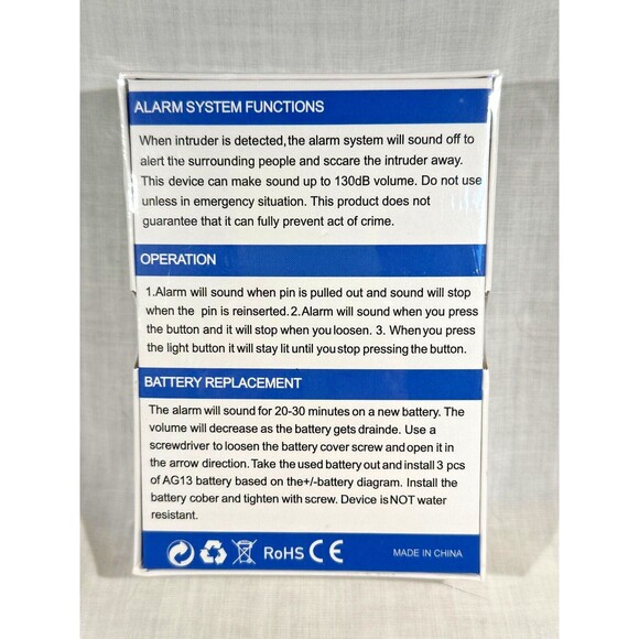 NEW Pocket Guardian Personal Safety Alarm - Light/Noise - Rape Whistle Security - Picture 2 of 3